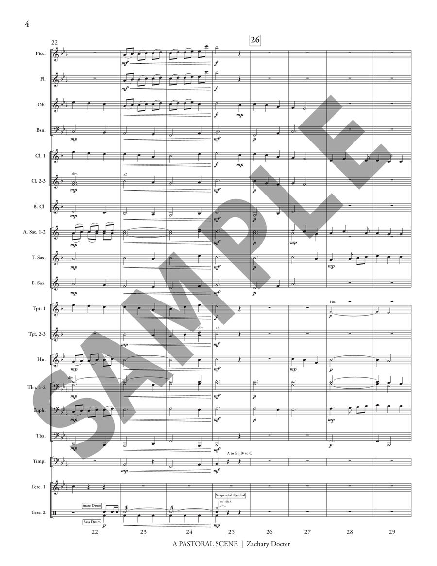 Pastoral Scene, A (score only) Concert Band scores gallery preview page 5
