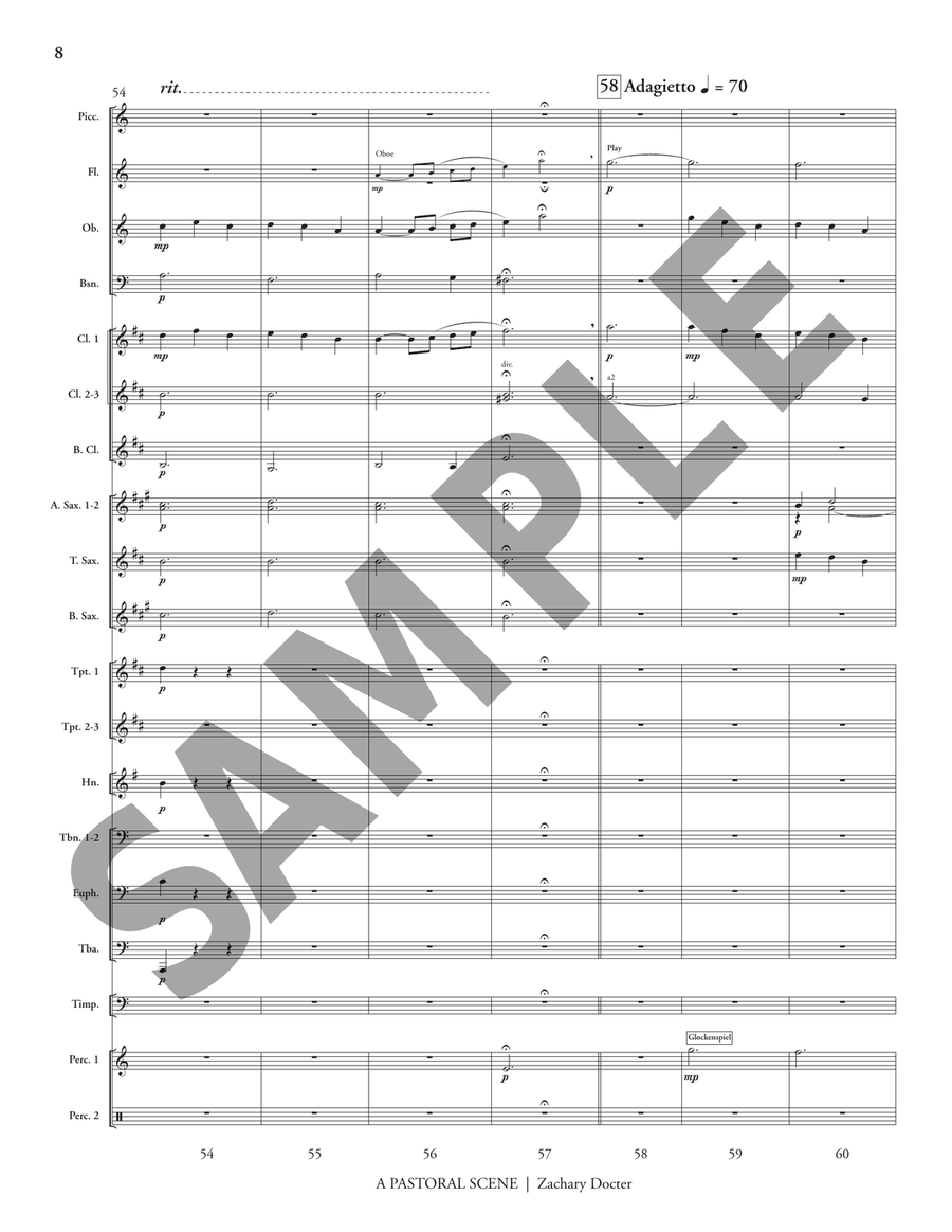 Pastoral Scene, A (score only) Concert Band scores gallery preview page 9