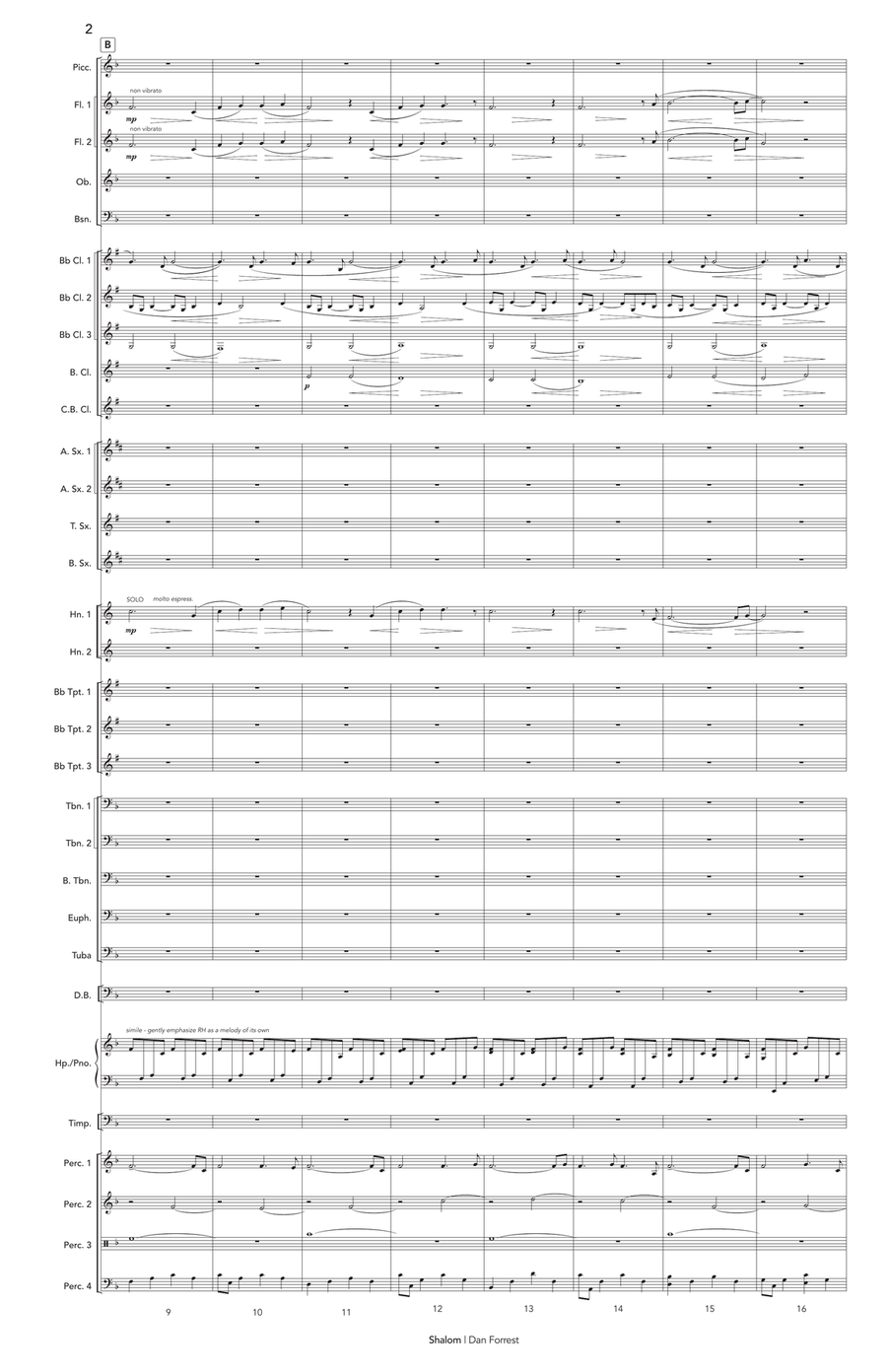 Shalom (score only) Shalom (score only) Concert Band scores gallery preview page 3