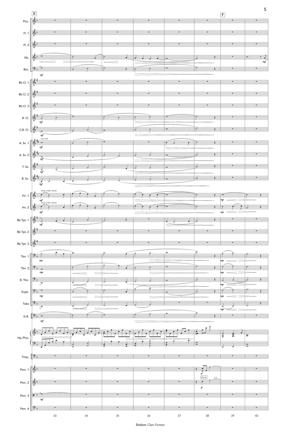Shalom (score only) Shalom (score only) Concert Band scores gallery preview page 6
