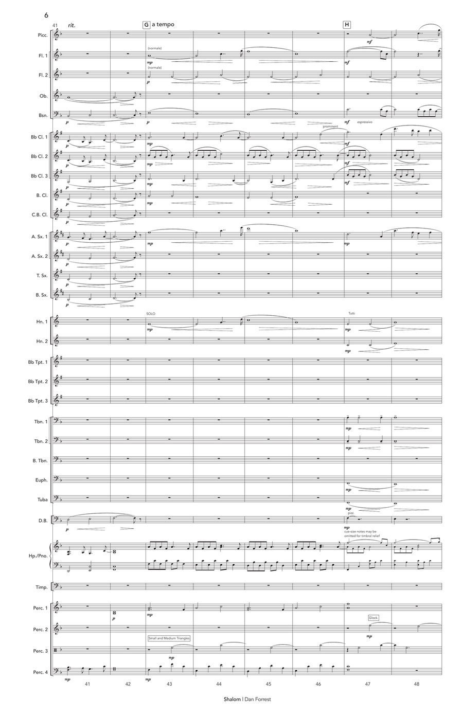 Shalom (score only) Shalom (score only) Concert Band scores gallery preview page 7