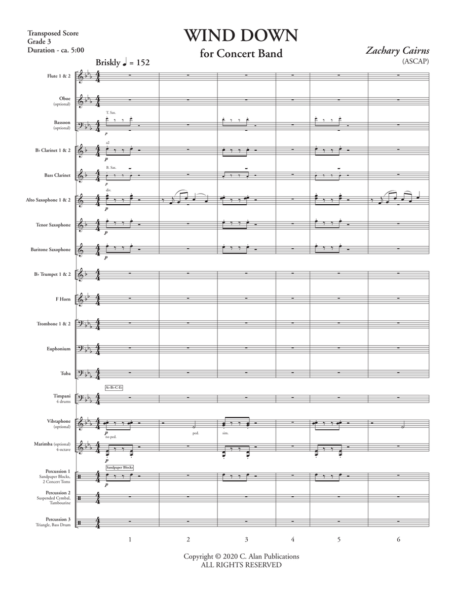 Wind Down (score only) Wind Down (score only) Concert Band scores gallery preview page 3