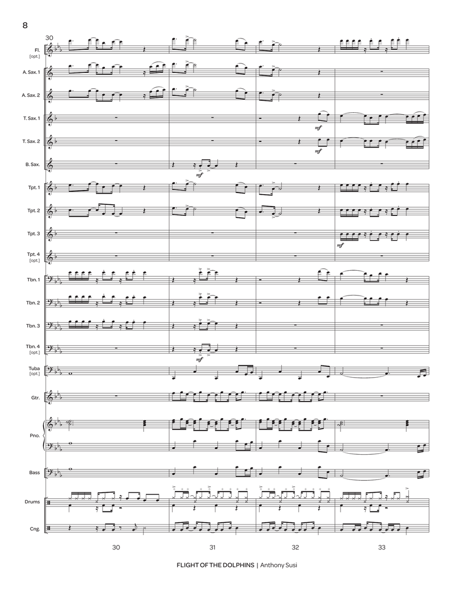 Flight of the Dolphins Flight of the Dolphins Jazz Ensemble scores gallery preview page 8