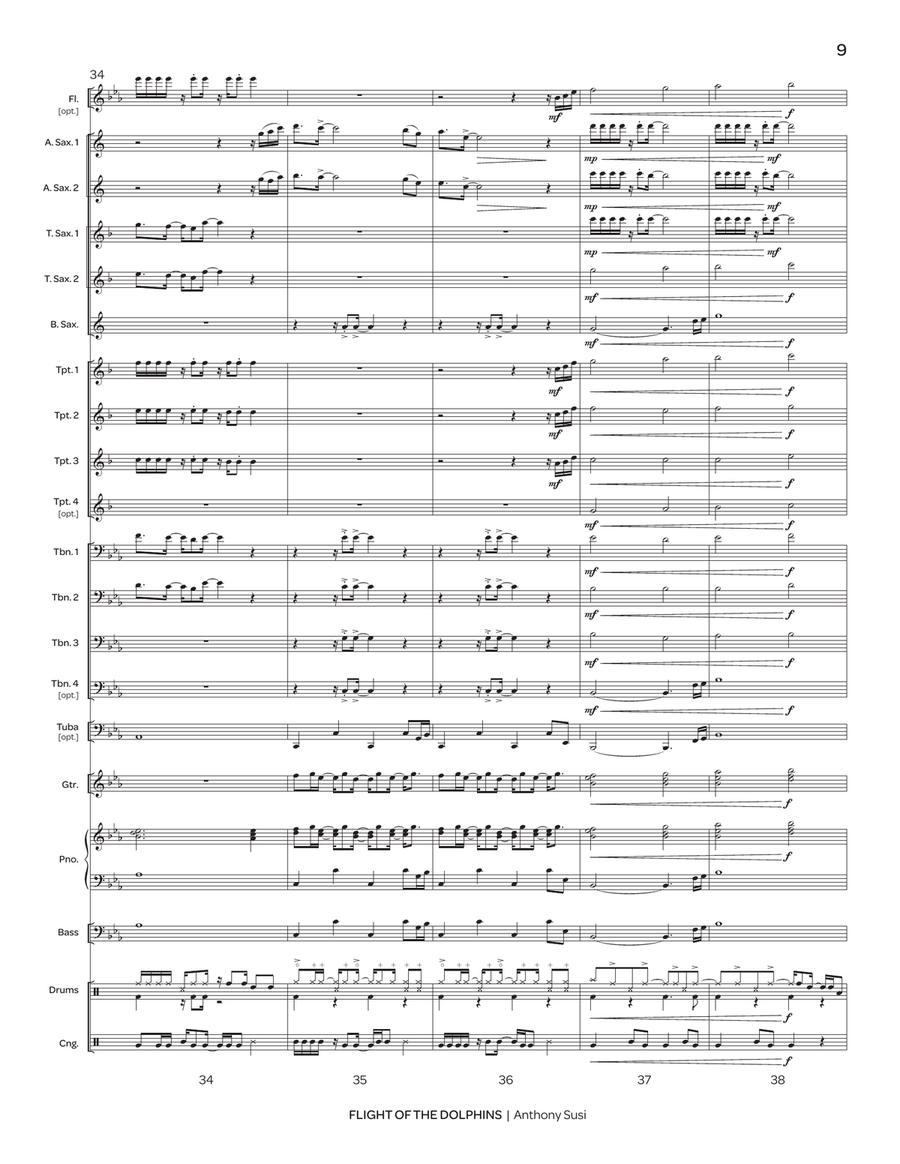 Flight of the Dolphins Flight of the Dolphins Jazz Ensemble scores gallery preview page 9
