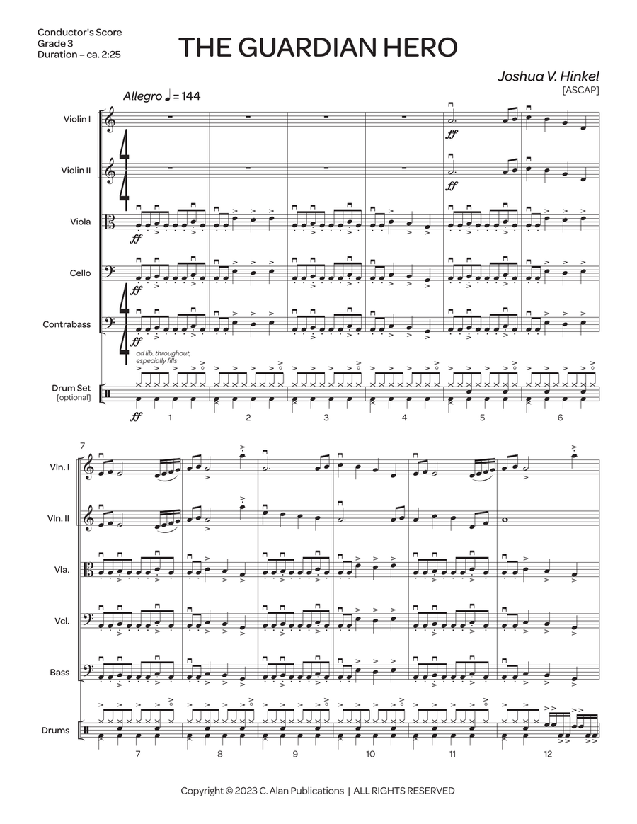 The Guardian Hero (score only) String Orchestra scores gallery preview page 2