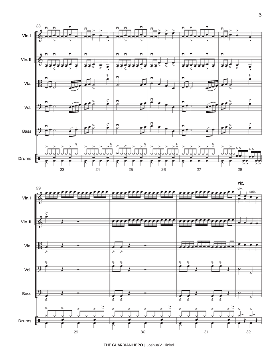 The Guardian Hero (score only) String Orchestra scores gallery preview page 4