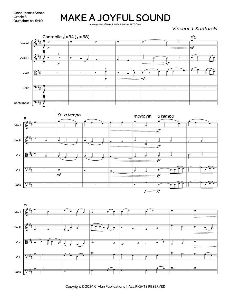 Make a Joyful Sound (score only) String Orchestra scores gallery preview page 2