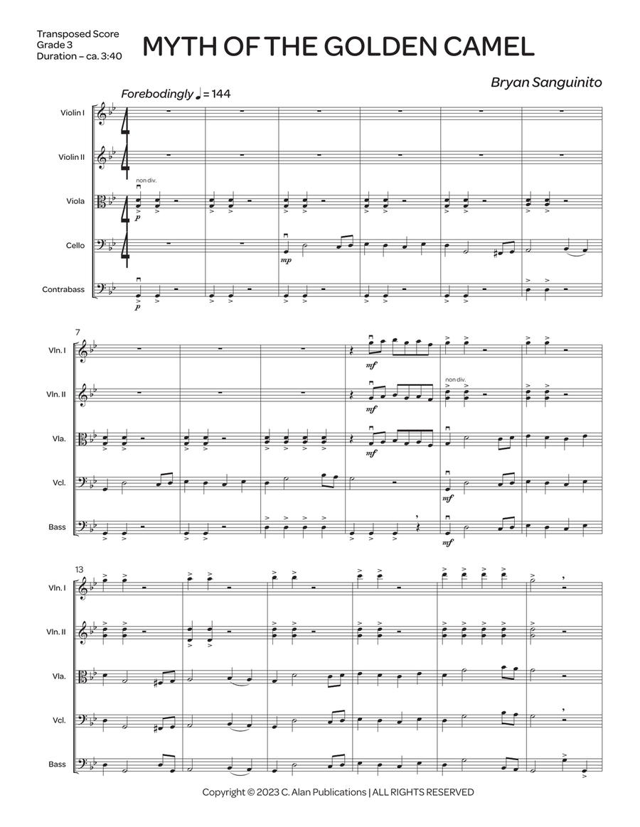 Myth of the Golden Camel Myth of the Golden Camel String Orchestra scores gallery preview page 2