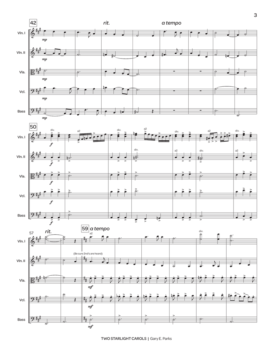 Two Starlight Carols (score only) String Orchestra scores gallery preview page 4