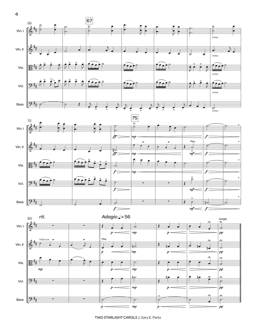 Two Starlight Carols (score only) String Orchestra scores gallery preview page 5