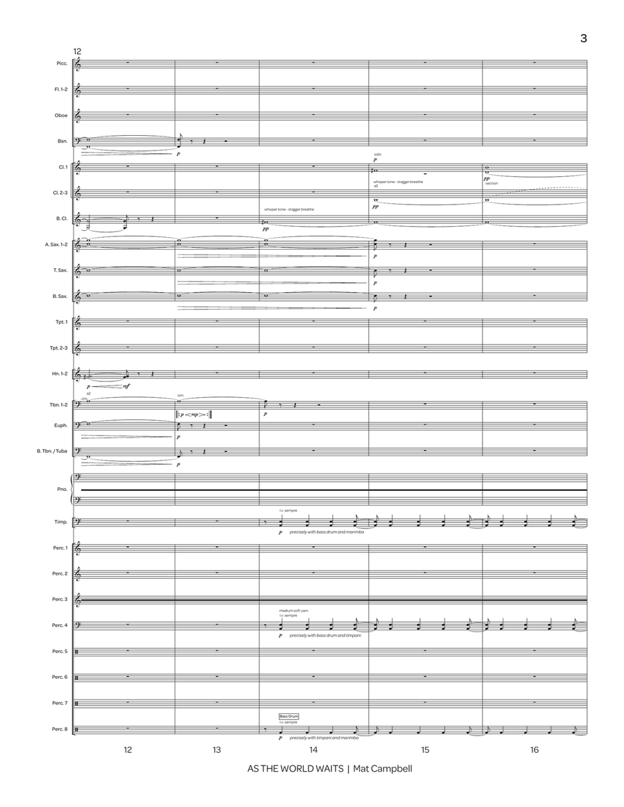 As the World Waits (score only) Concert Band scores gallery preview page 4