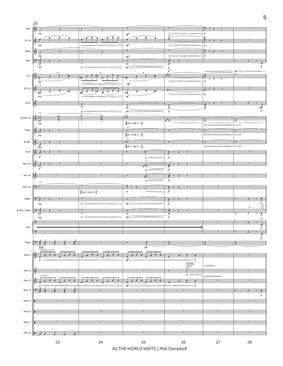 As the World Waits (score only) Concert Band scores gallery preview page 6