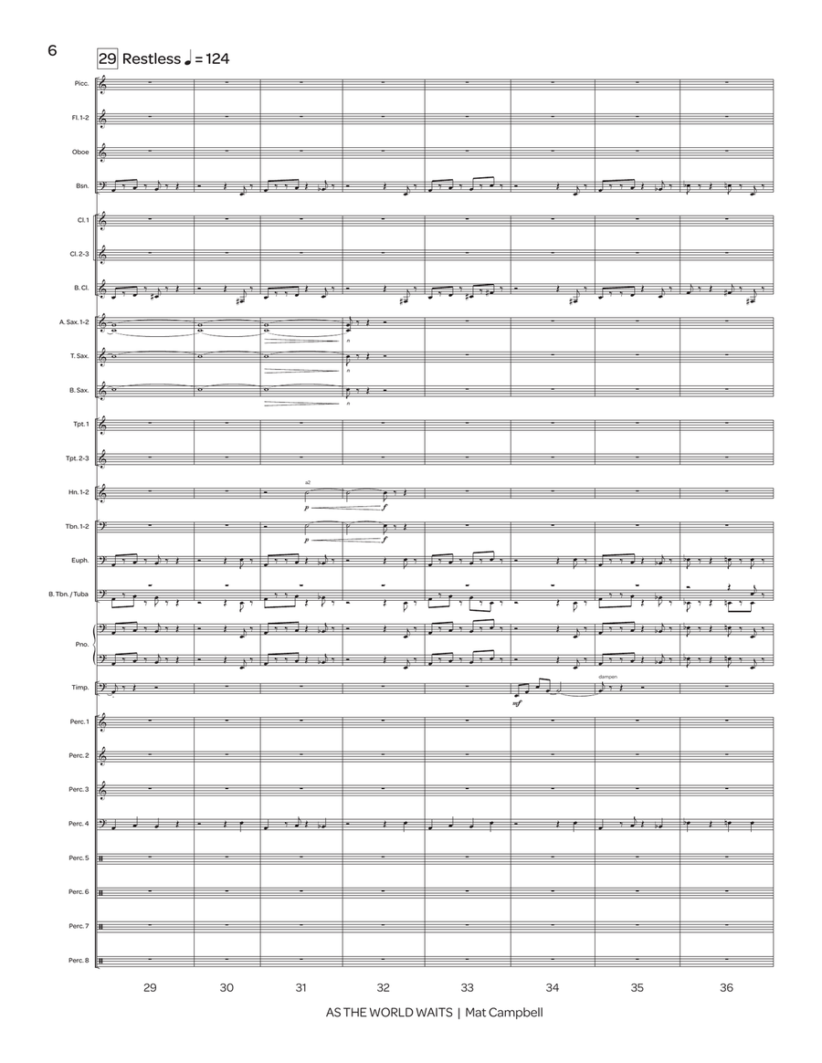 As the World Waits (score only) Concert Band scores gallery preview page 7