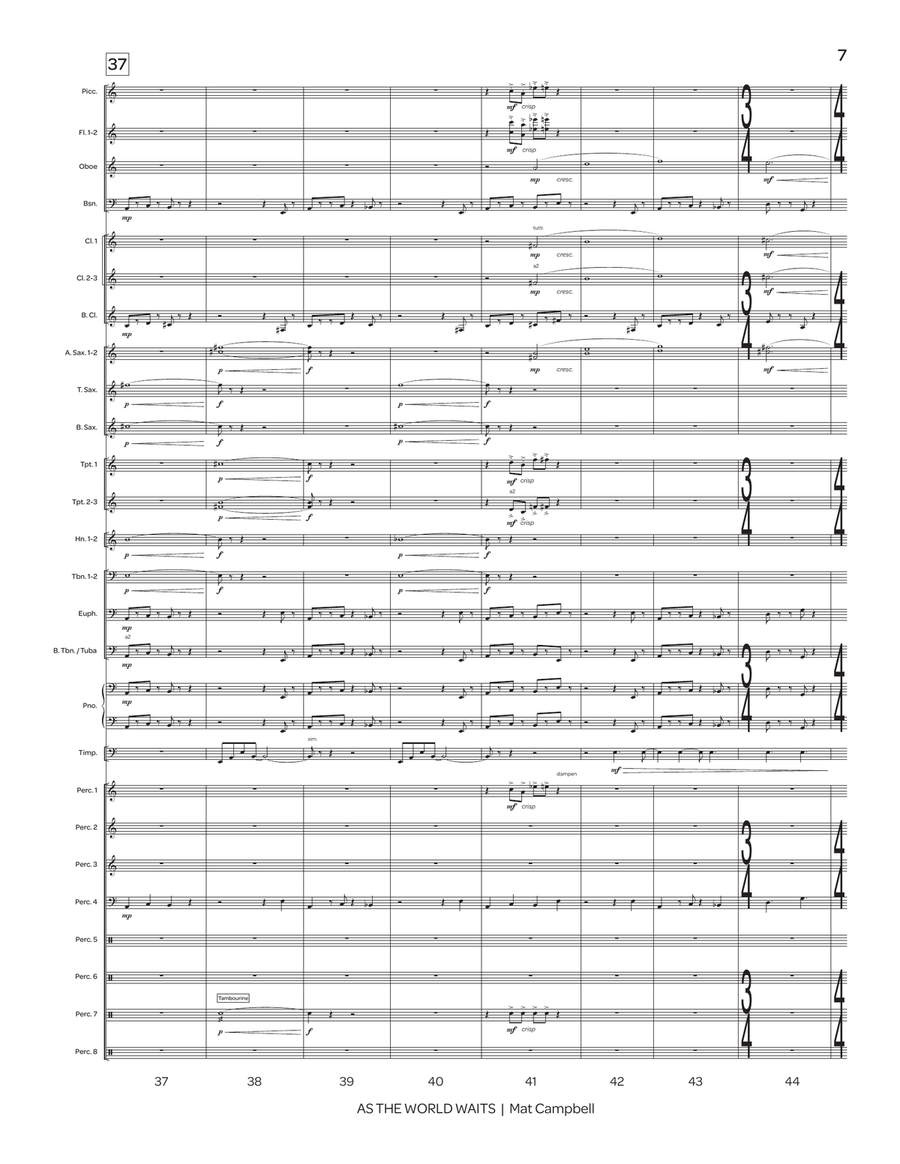 As the World Waits (score only) Concert Band scores gallery preview page 8