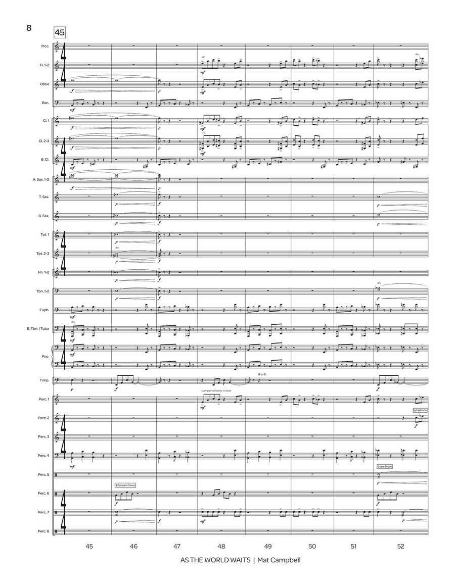 As the World Waits (score only) Concert Band scores gallery preview page 9