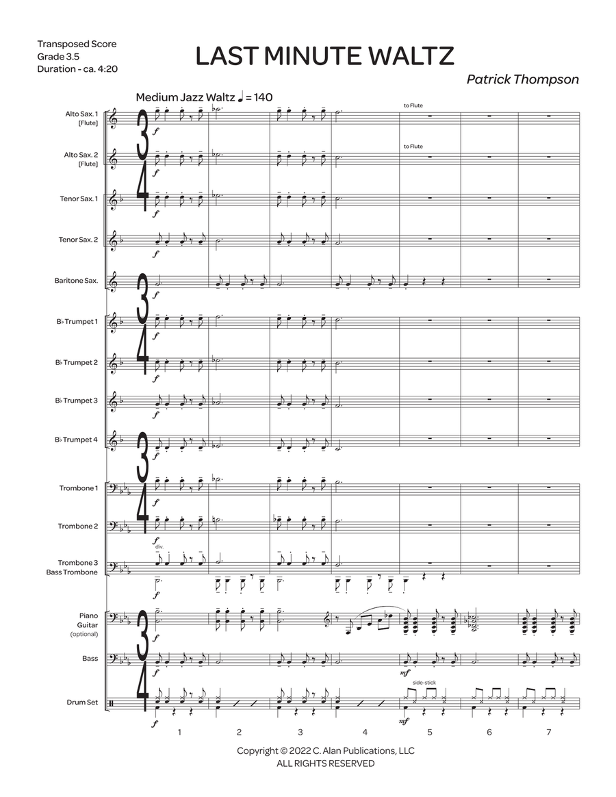 Last Minute Waltz Last Minute Waltz Jazz Ensemble scores gallery preview page 2