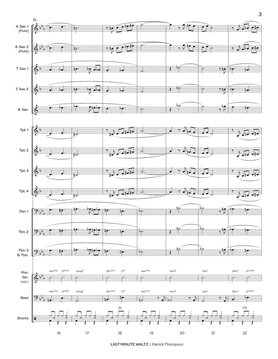 Last Minute Waltz Last Minute Waltz Jazz Ensemble scores gallery preview page 4