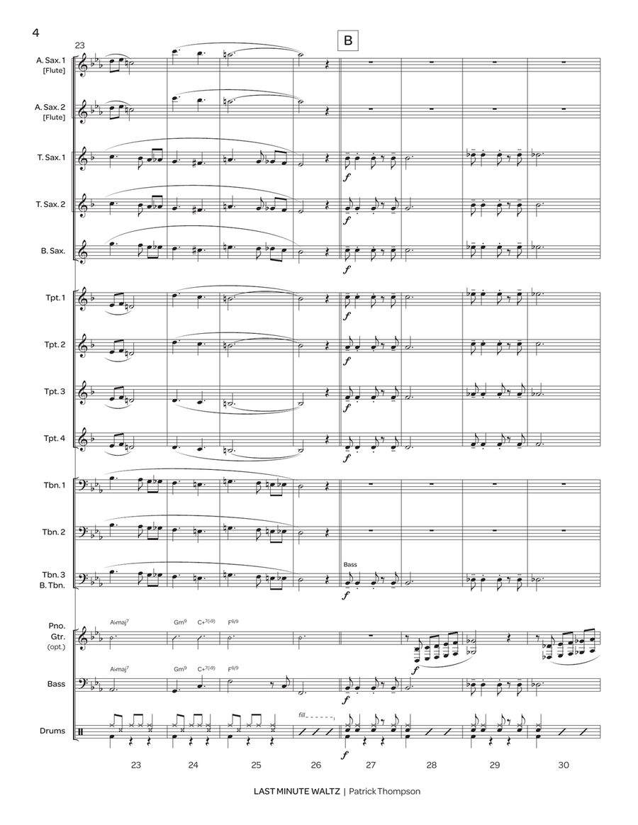Last Minute Waltz Last Minute Waltz Jazz Ensemble scores gallery preview page 5