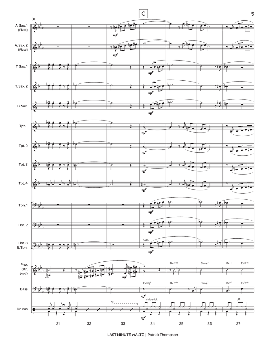 Last Minute Waltz Last Minute Waltz Jazz Ensemble scores gallery preview page 6