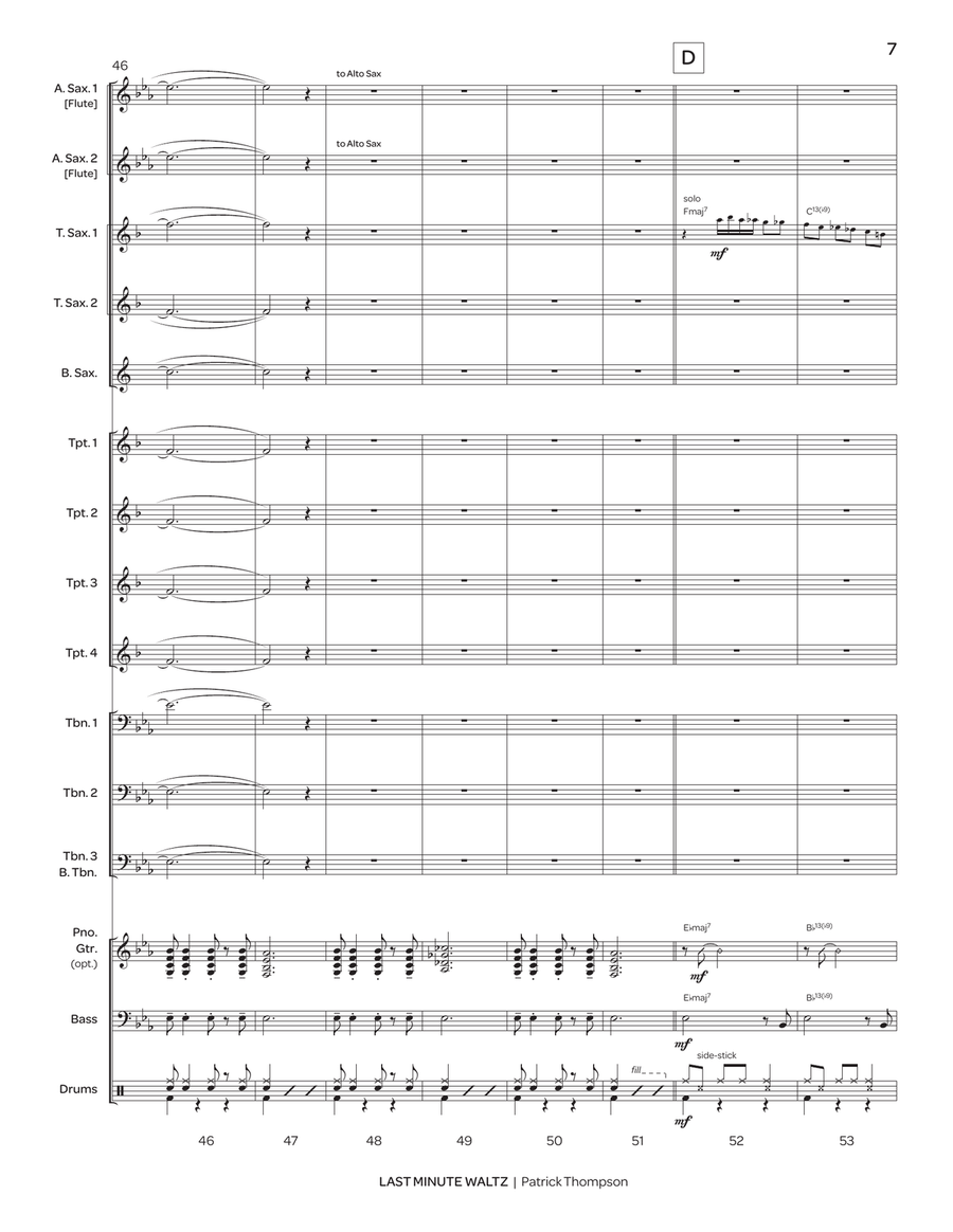 Last Minute Waltz Last Minute Waltz Jazz Ensemble scores gallery preview page 8