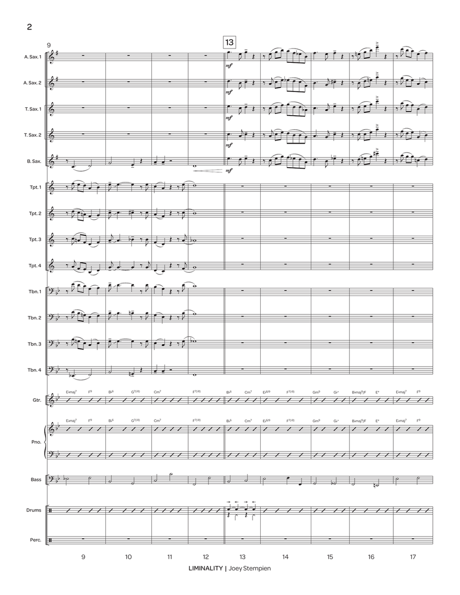 Liminality (jazz score only) Jazz Ensemble scores gallery preview page 4