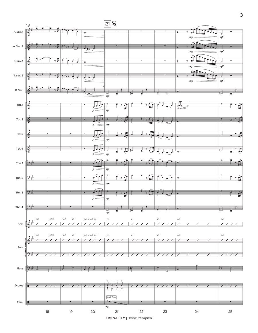 Liminality (jazz score only) Jazz Ensemble scores gallery preview page 5