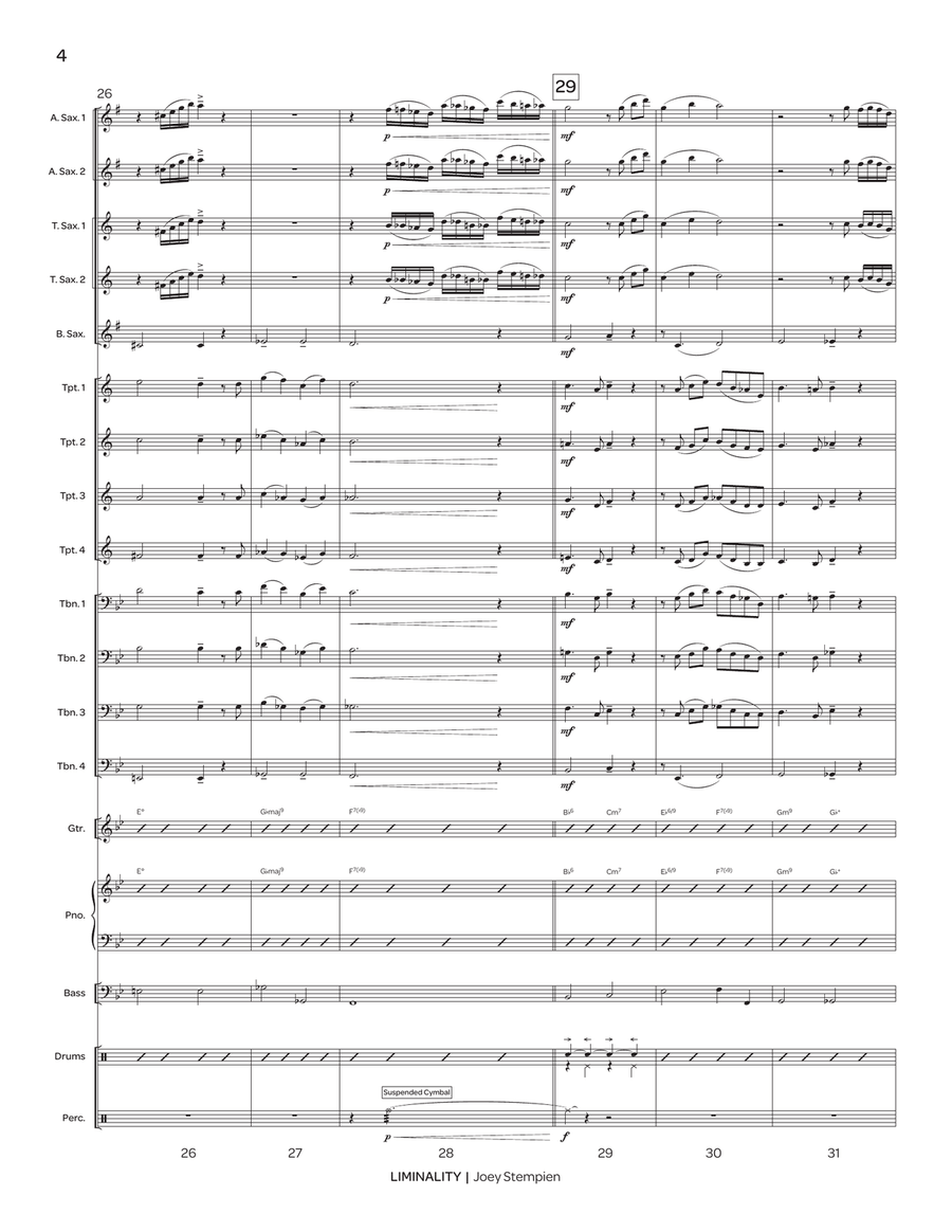 Liminality (jazz score only) Jazz Ensemble scores gallery preview page 6
