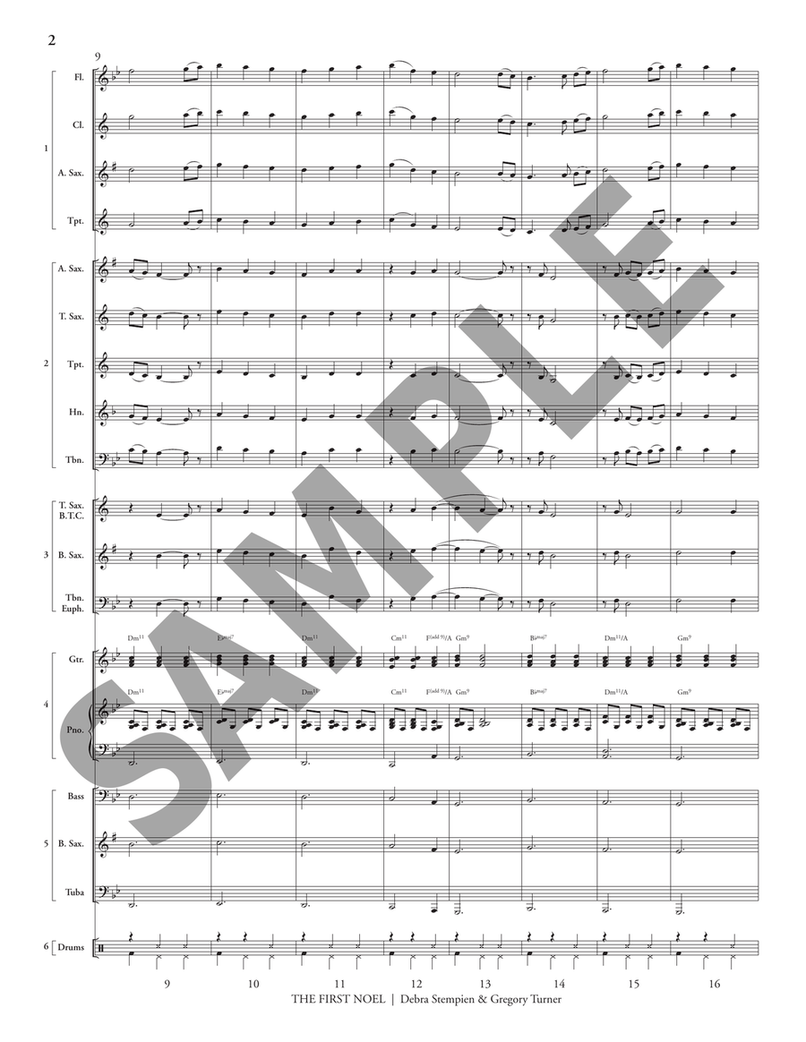 The First Noel (5-Part Flex) Jazz Ensemble scores gallery preview page 4