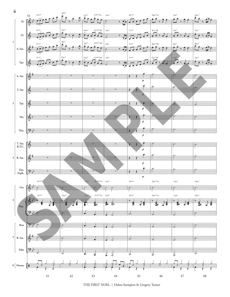The First Noel (5-Part Flex) Jazz Ensemble scores gallery preview page 8
