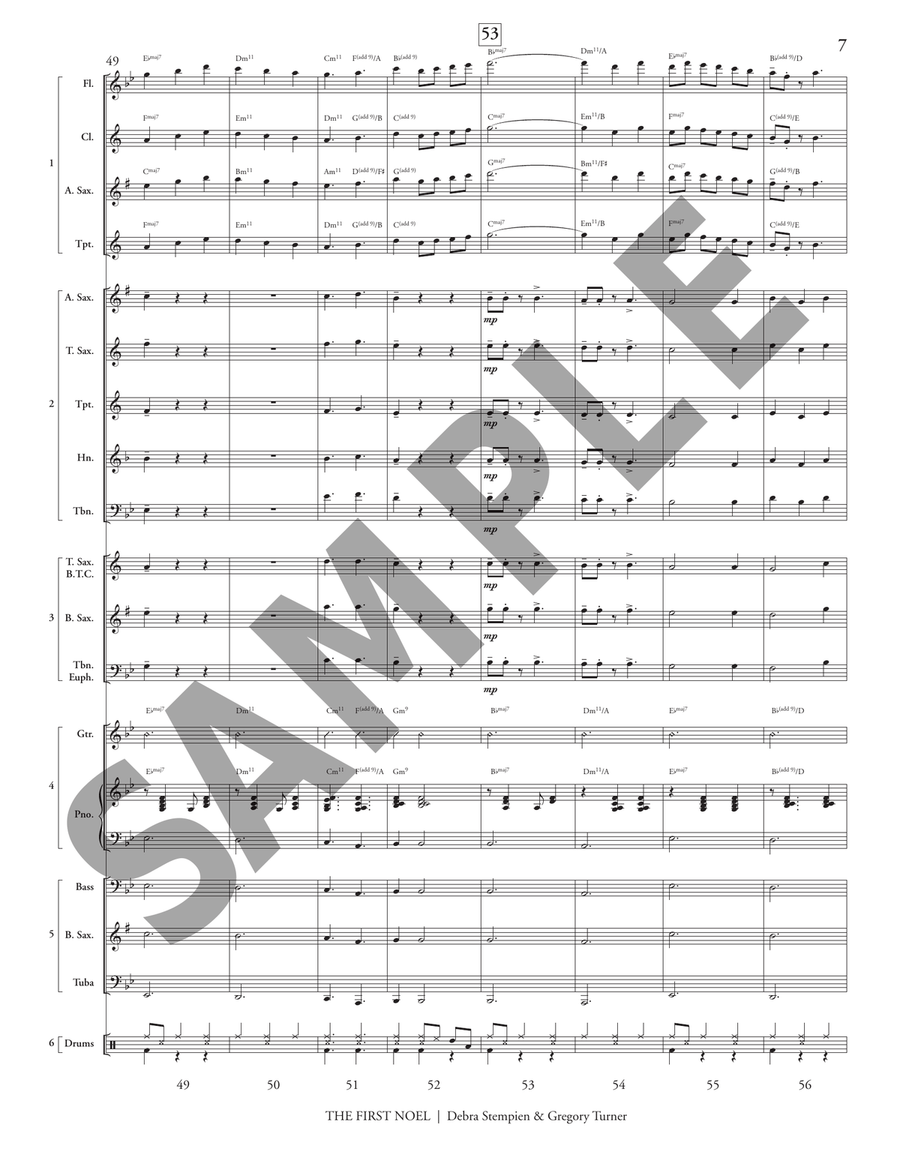 The First Noel (5-Part Flex) Jazz Ensemble scores gallery preview page 9