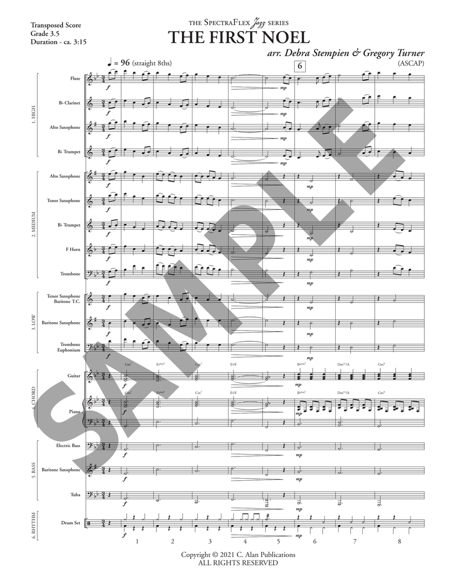 The First Noel (flex score) Jazz Ensemble scores gallery preview page 3