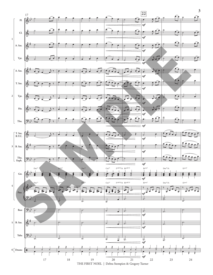 The First Noel (flex score) Jazz Ensemble scores gallery preview page 5