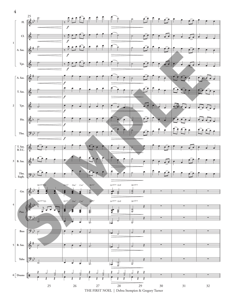 The First Noel (flex score) Jazz Ensemble scores gallery preview page 6