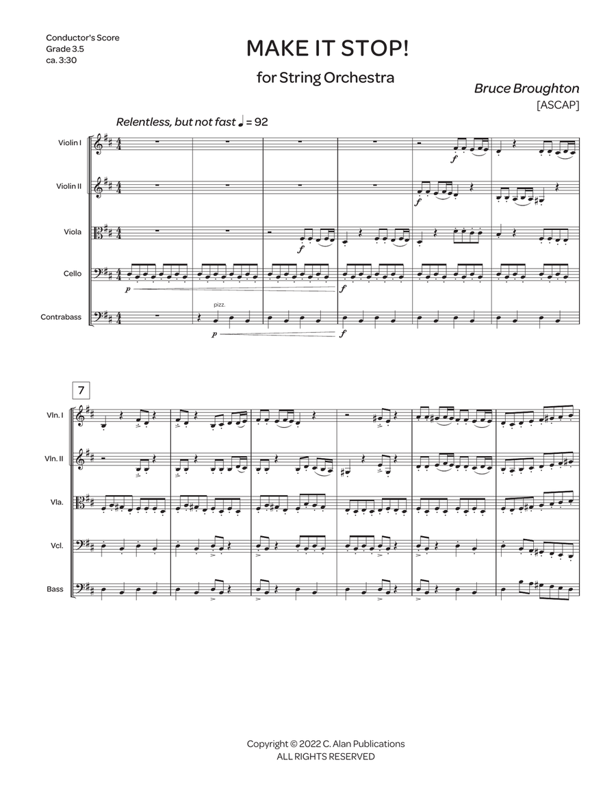 Make It Stop! Make It Stop! String Orchestra scores gallery preview page 2