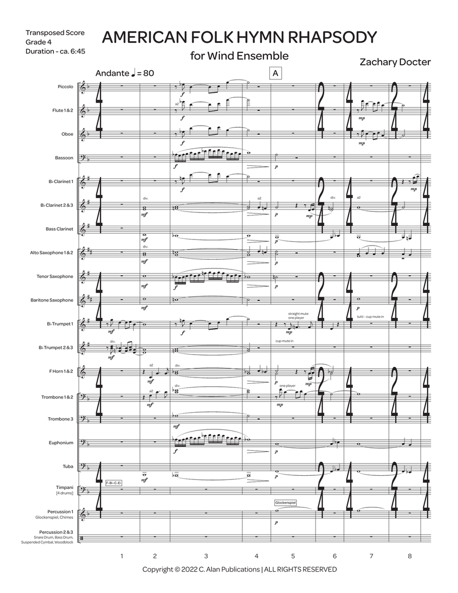 American Folk Hymn Rhapsody Concert Band scores gallery preview page 2