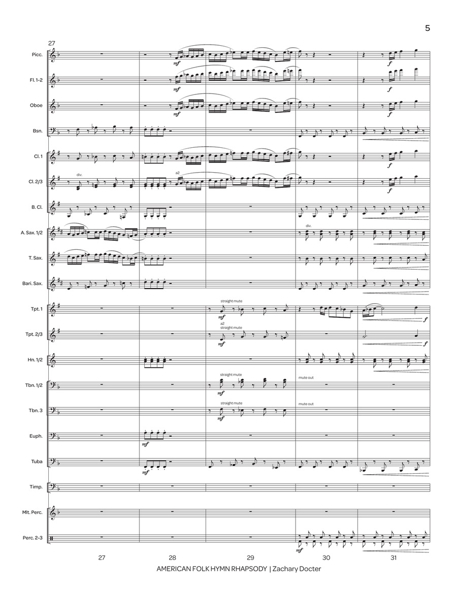American Folk Hymn Rhapsody Concert Band scores gallery preview page 6