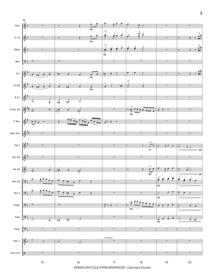 American Folk Hymn Rhapsody (score only) Concert Band scores gallery preview page 4