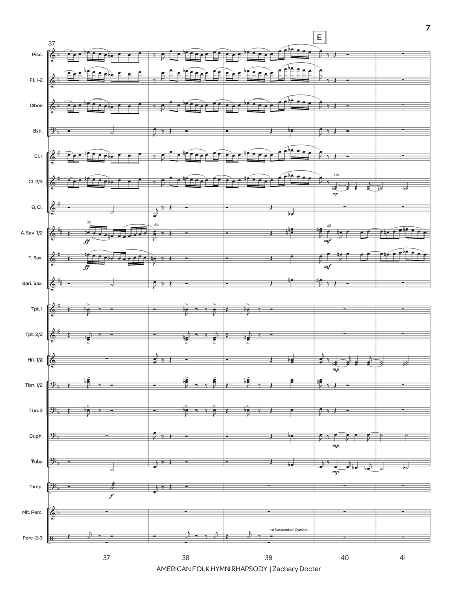 American Folk Hymn Rhapsody (score only) Concert Band scores gallery preview page 8
