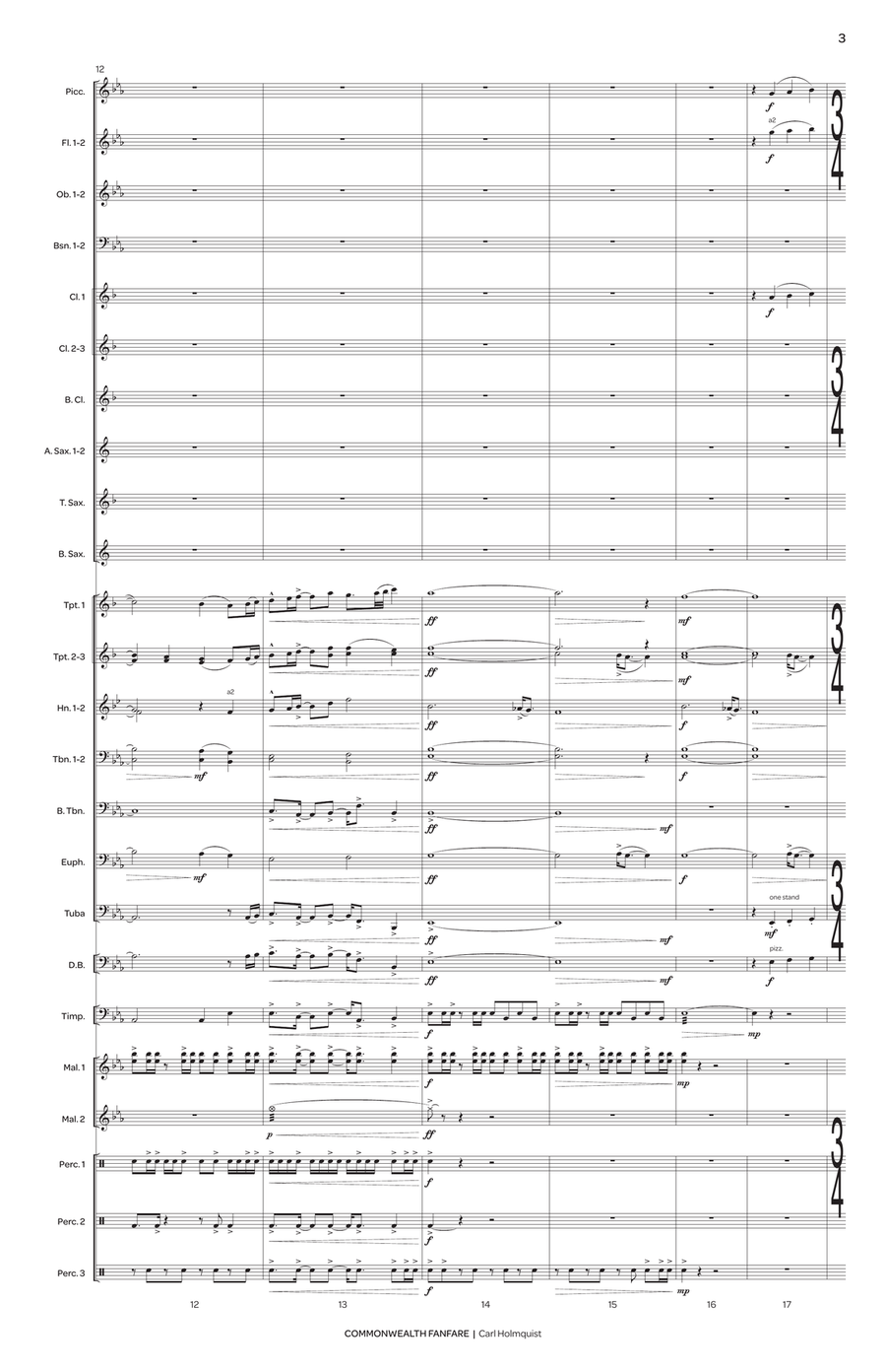 Commonwealth Fanfare (score only) Concert Band scores gallery preview page 5