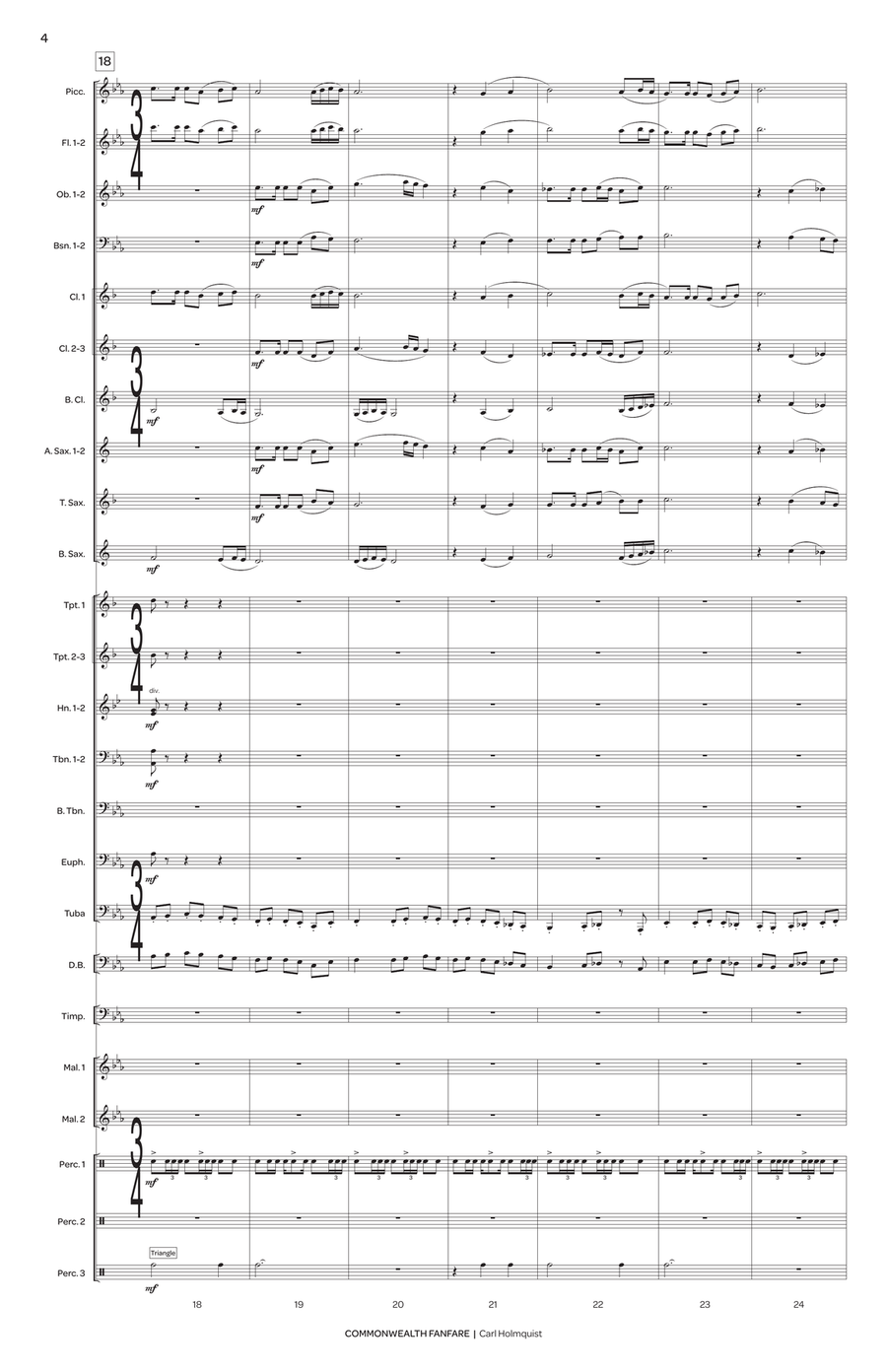 Commonwealth Fanfare (score only) Concert Band scores gallery preview page 6