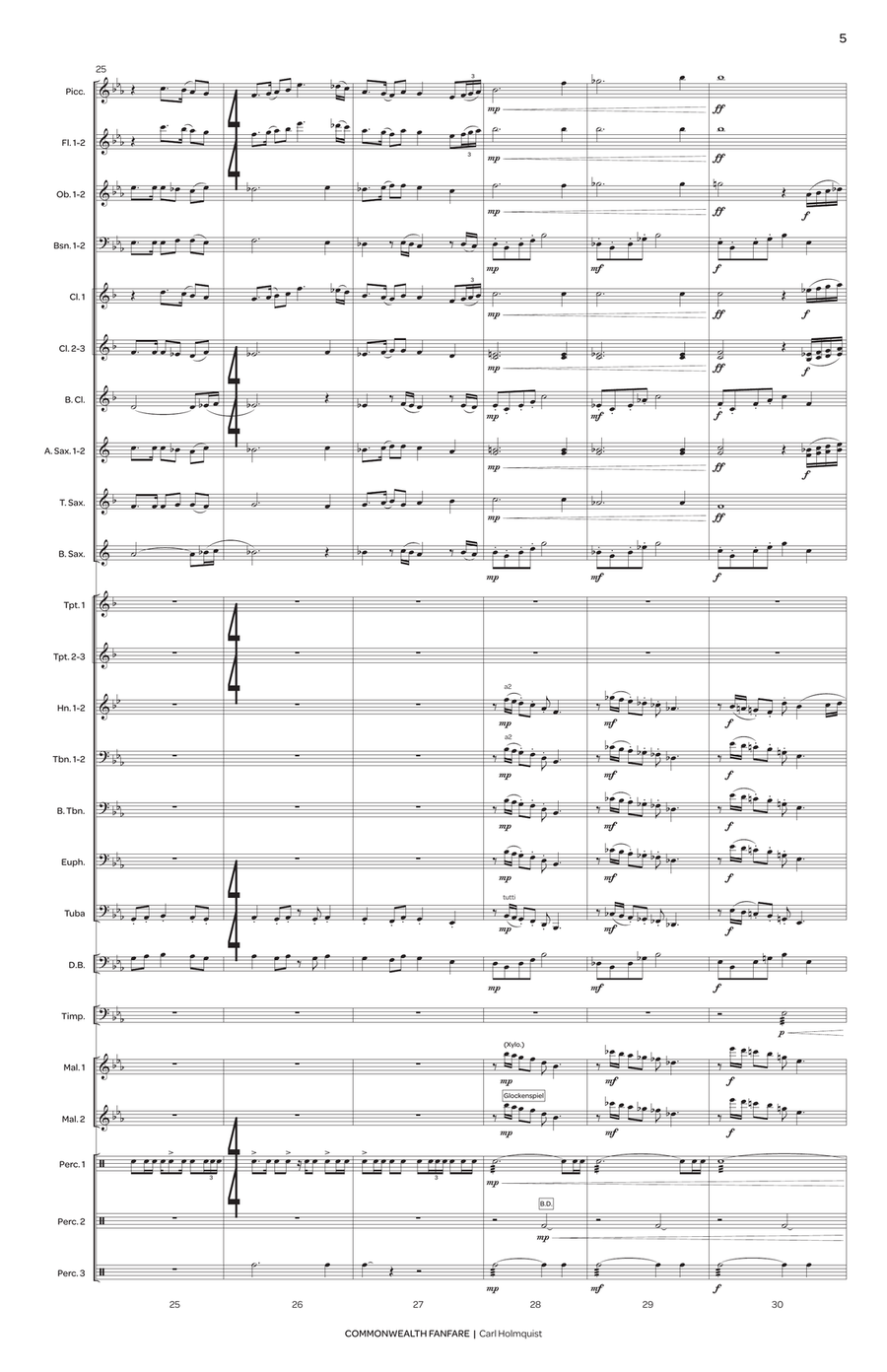 Commonwealth Fanfare (score only) Concert Band scores gallery preview page 7