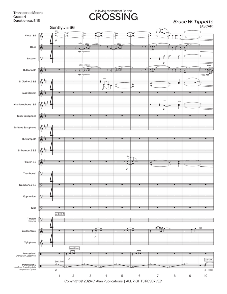 Crossing (score only) Crossing (score only) Concert Band scores gallery preview page 2