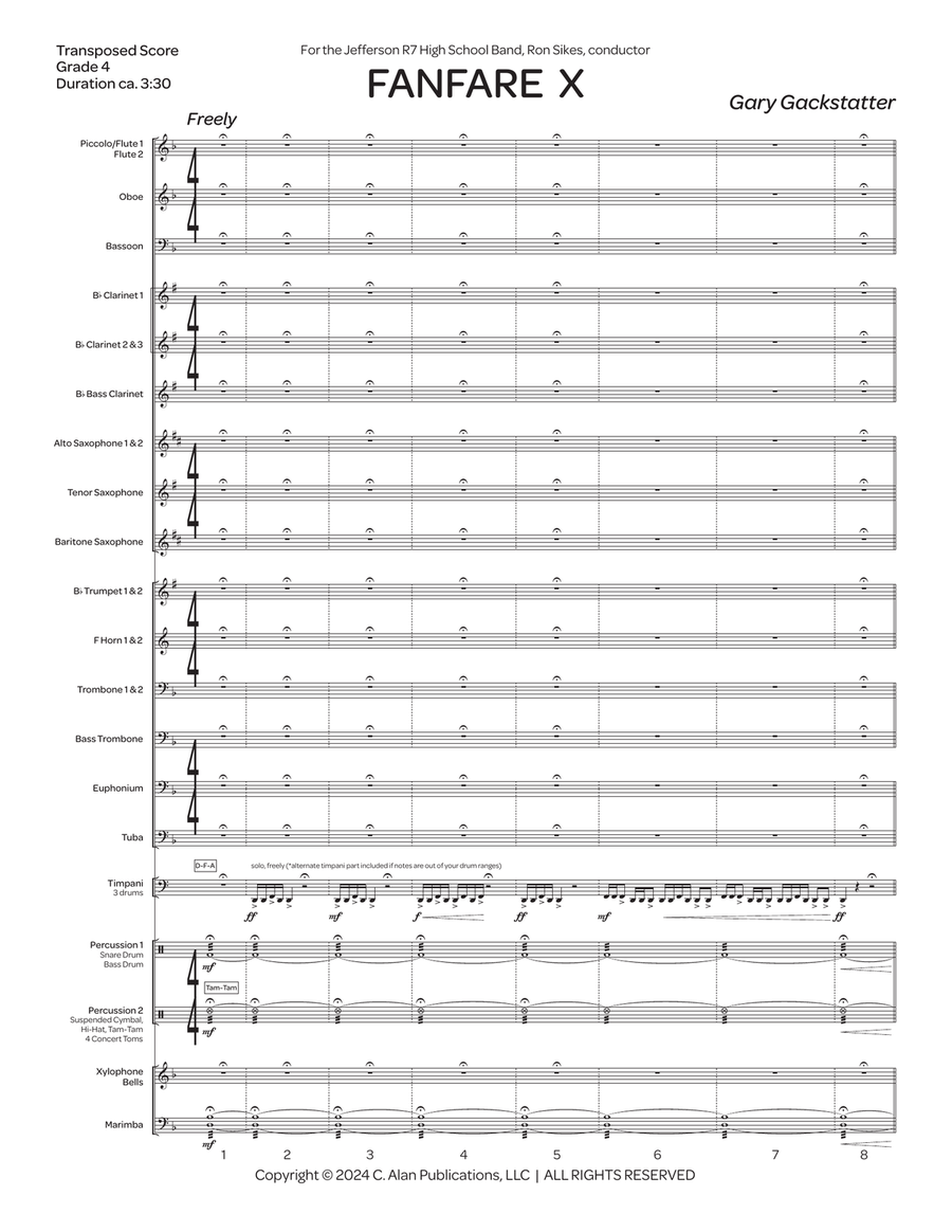 Fanfare X (score only) Fanfare X (score only) Concert Band scores gallery preview page 2