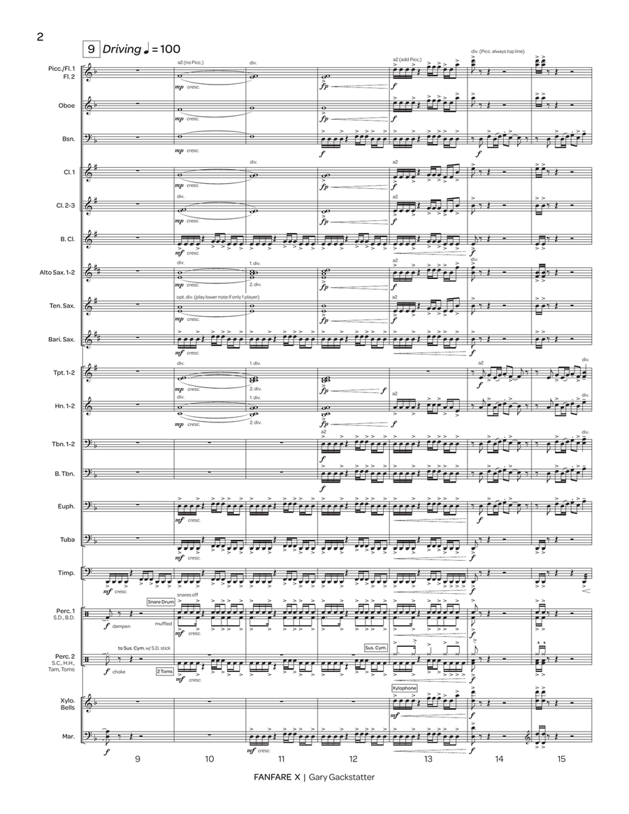 Fanfare X (score only) Fanfare X (score only) Concert Band scores gallery preview page 3