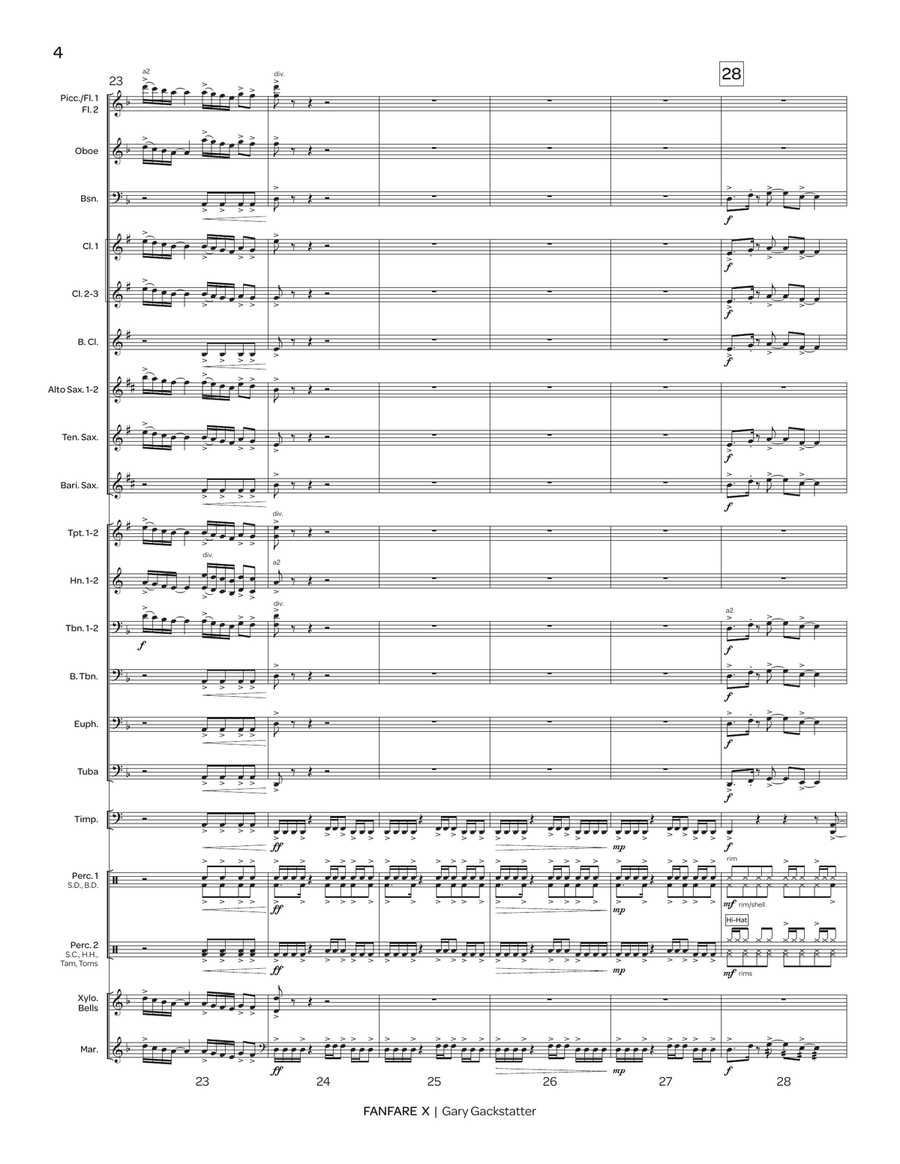 Fanfare X (score only) Fanfare X (score only) Concert Band scores gallery preview page 5