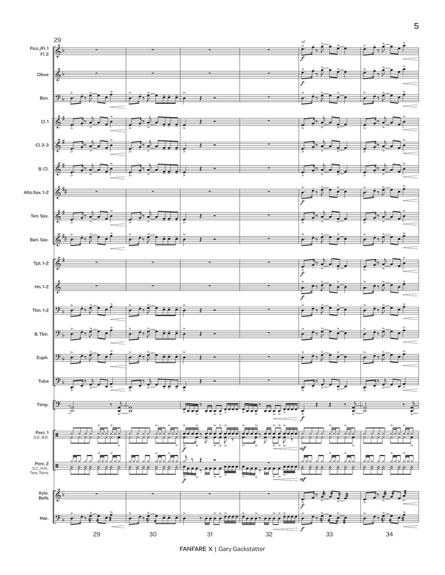 Fanfare X (score only) Fanfare X (score only) Concert Band scores gallery preview page 6