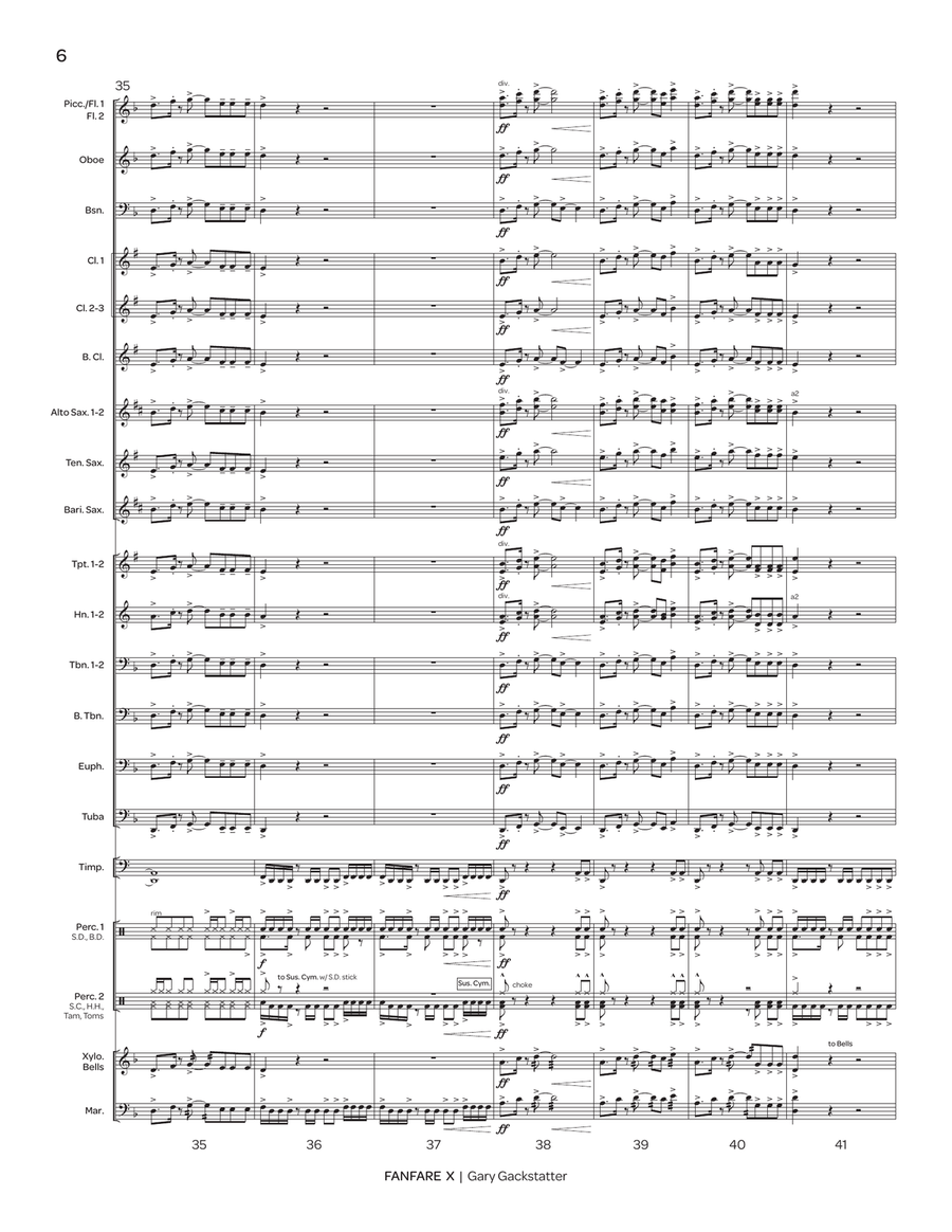 Fanfare X (score only) Fanfare X (score only) Concert Band scores gallery preview page 7