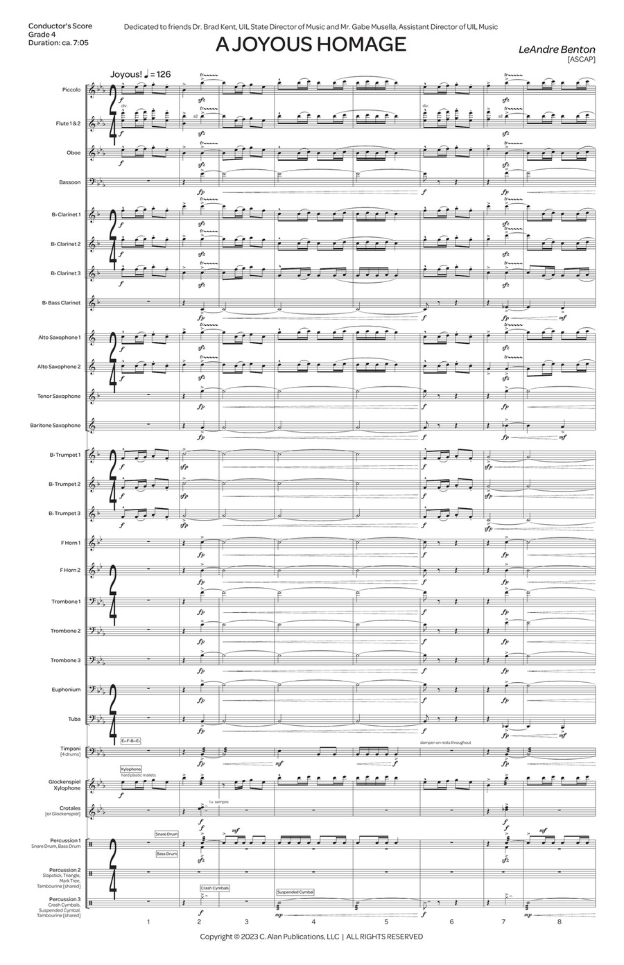 Joyous Homage, A Joyous Homage, A Concert Band scores gallery preview page 3