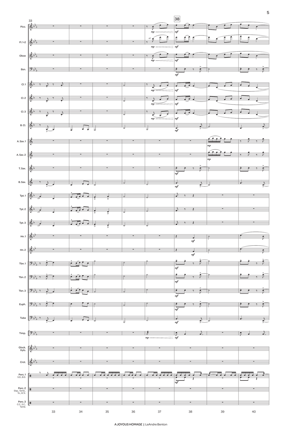 Joyous Homage, A Joyous Homage, A Concert Band scores gallery preview page 7