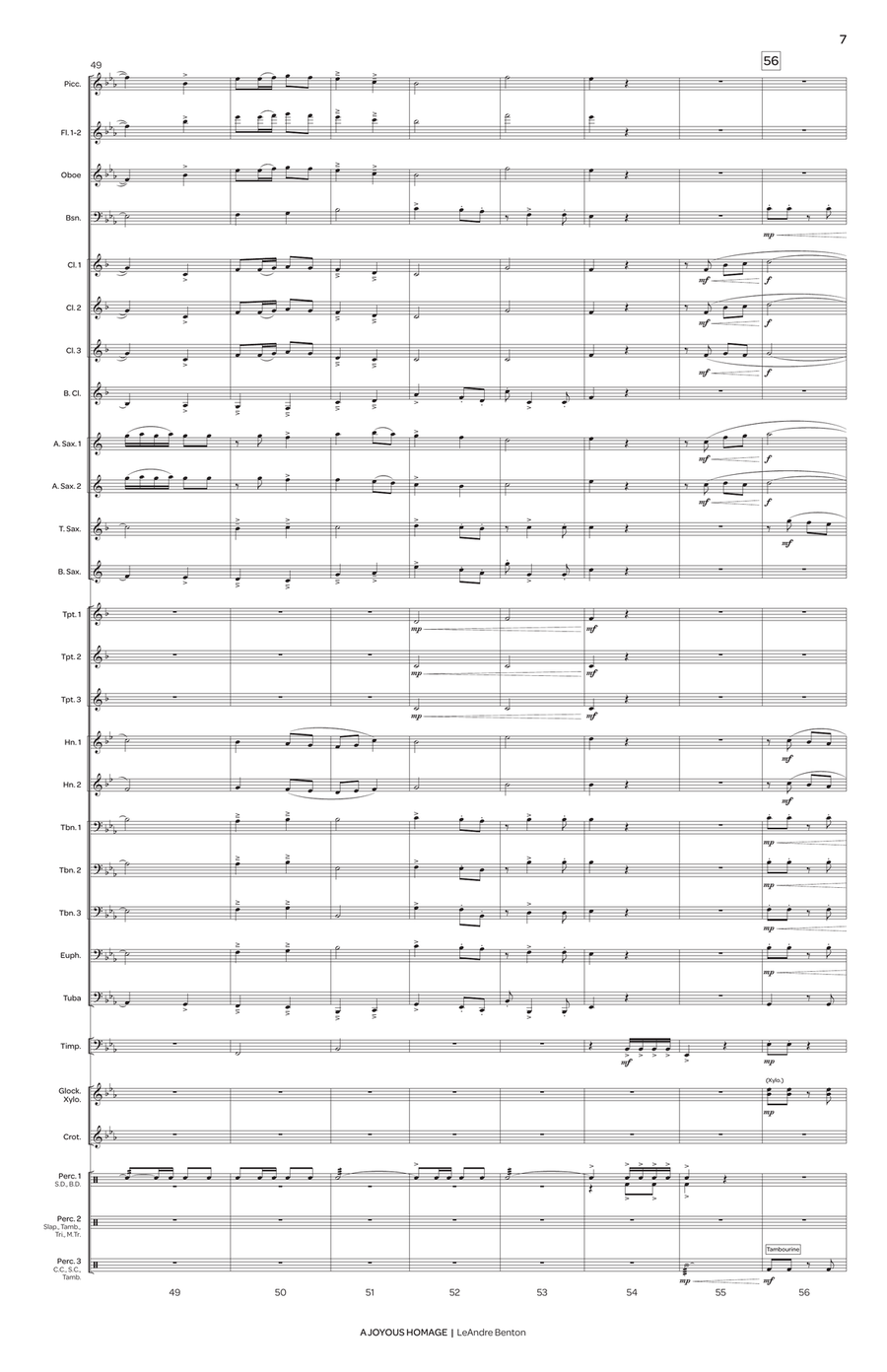 Joyous Homage, A Joyous Homage, A Concert Band scores gallery preview page 9